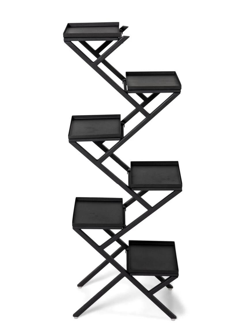 Crisscross Cascading Plant Stand With Black Trays - Image 2