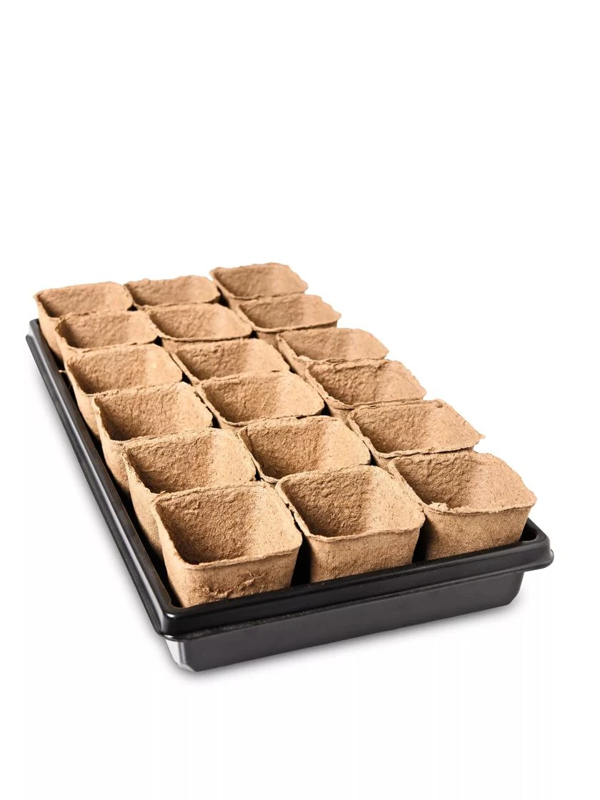 3-1/2” Square Biodegradable Pots & Tray Set - Image 2