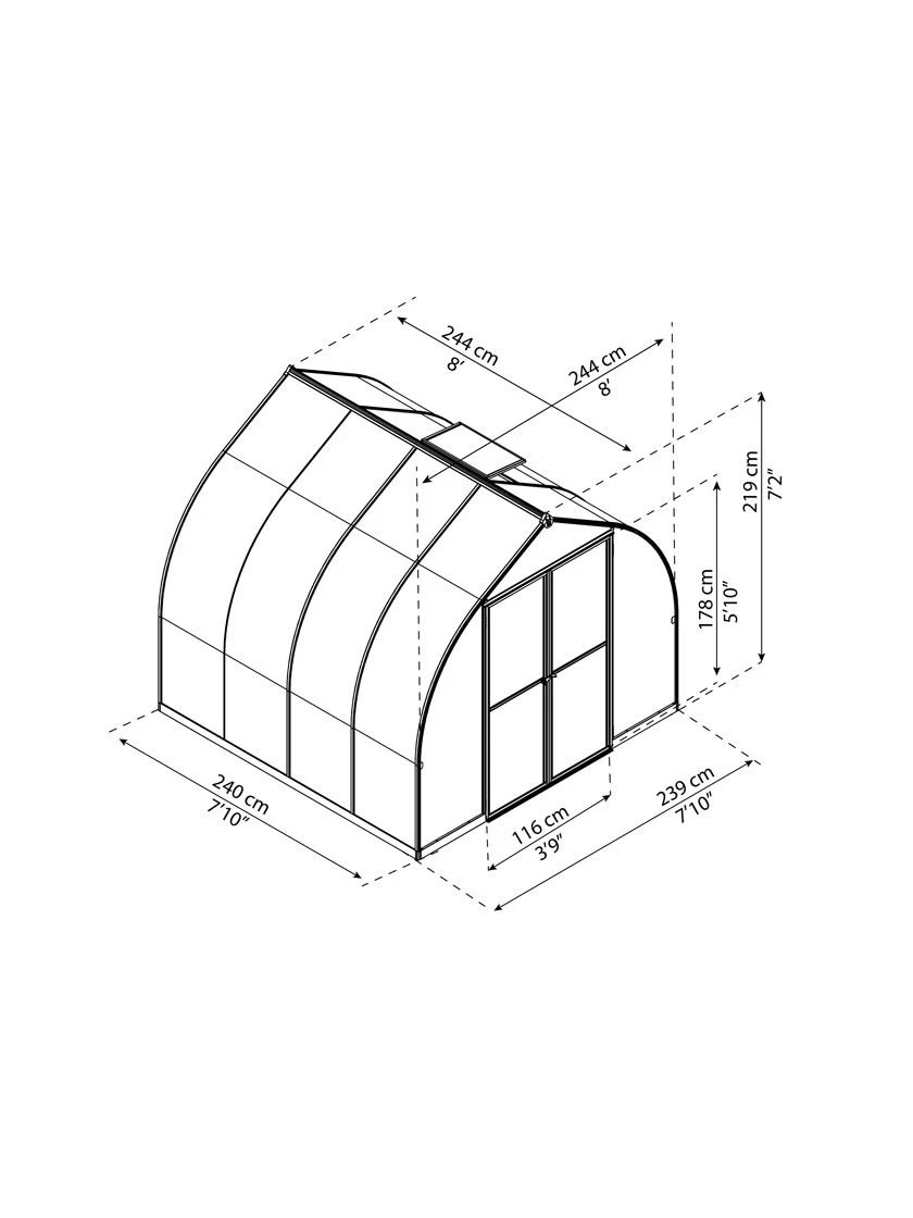 Canopia® By Palram Bella™ Greenhouse, 8' - Image 17