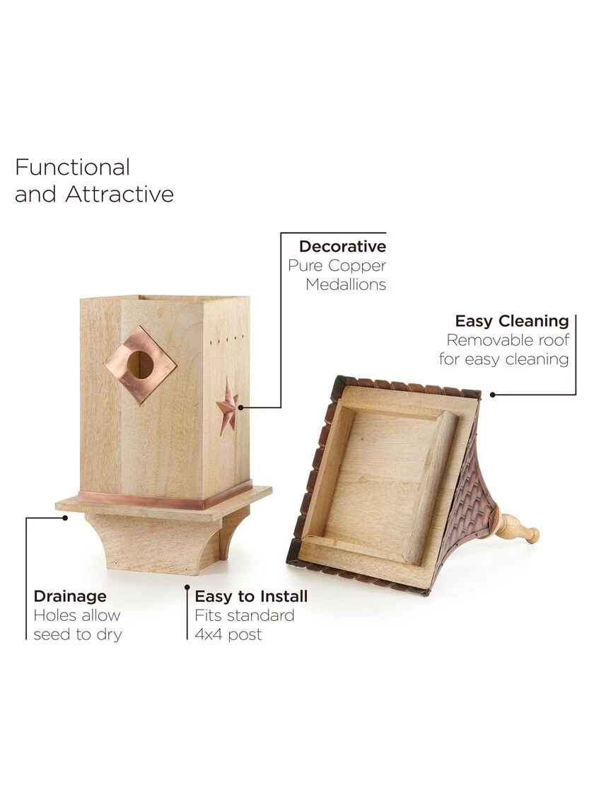 Copper Shingled Roof Bird House - Image 4