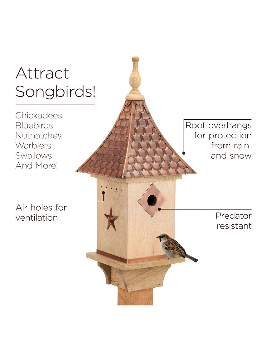 Copper Shingled Roof Bird House - Image 2
