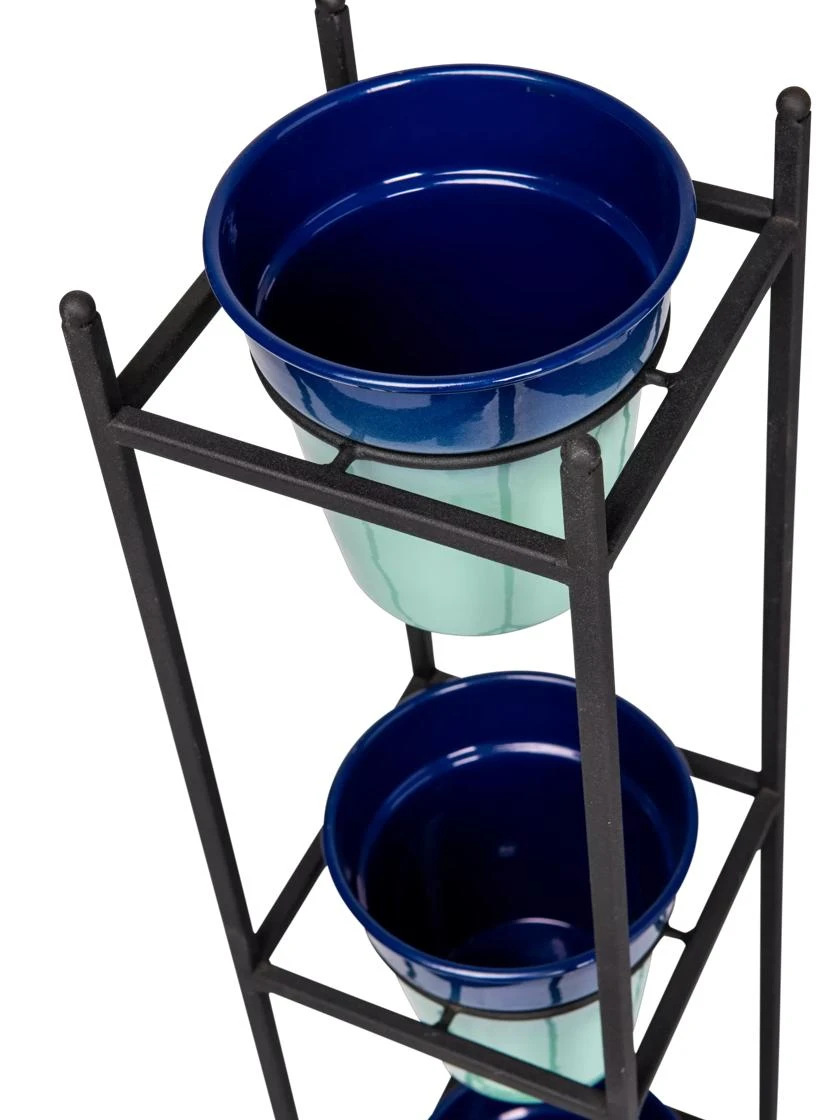 Steel Vertical Plant Stand With Metal Pots - Image 4