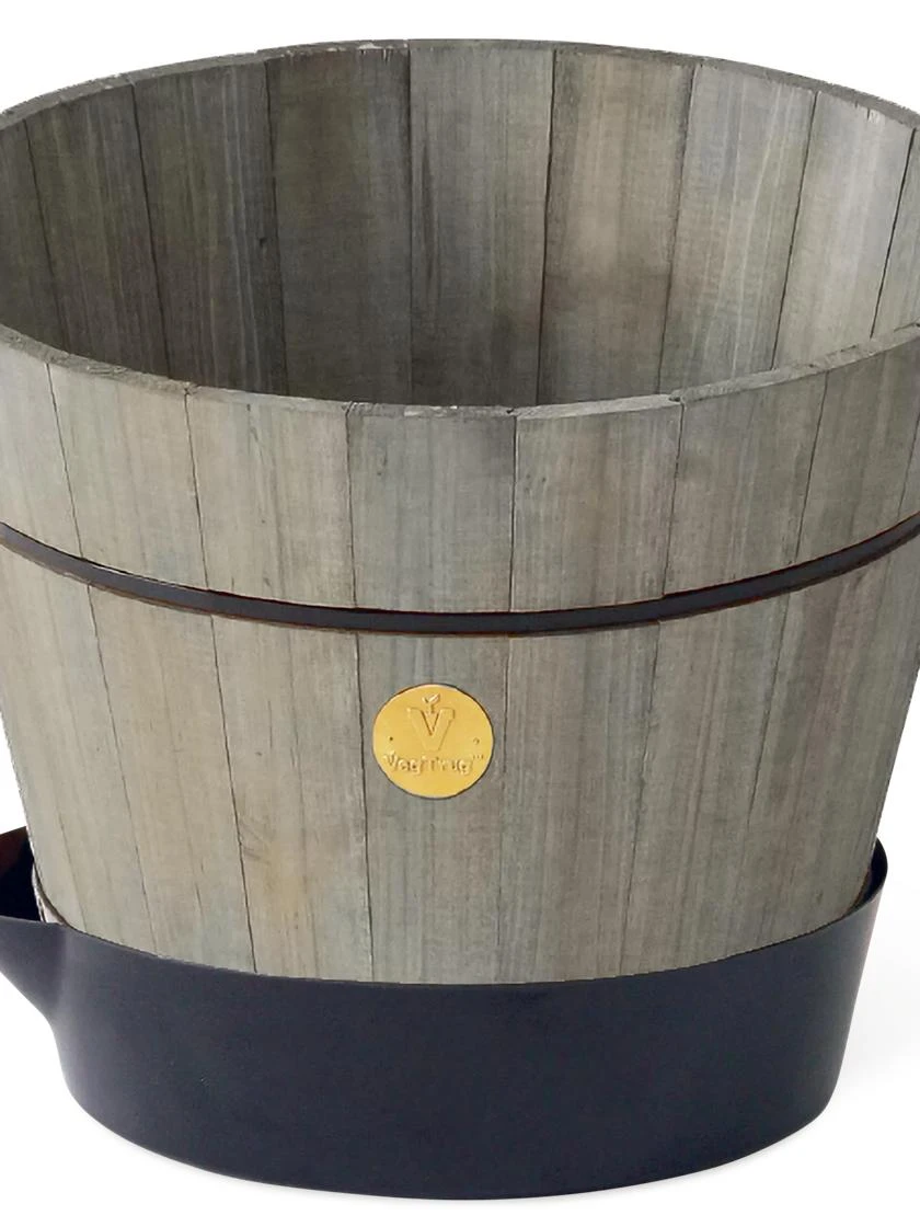 VegTrugĀ® Build-a-Barrel Wooden Planter With Self-Watering Reservoir Tray, 18" - Image 6