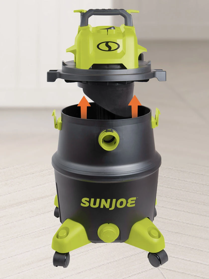 Sun Joe® 12-Gal 1200W 6.5 Pk HP Wet/Dry Shop Vac, HEPA Filtration, Wheeled W/Attachments - Image 3